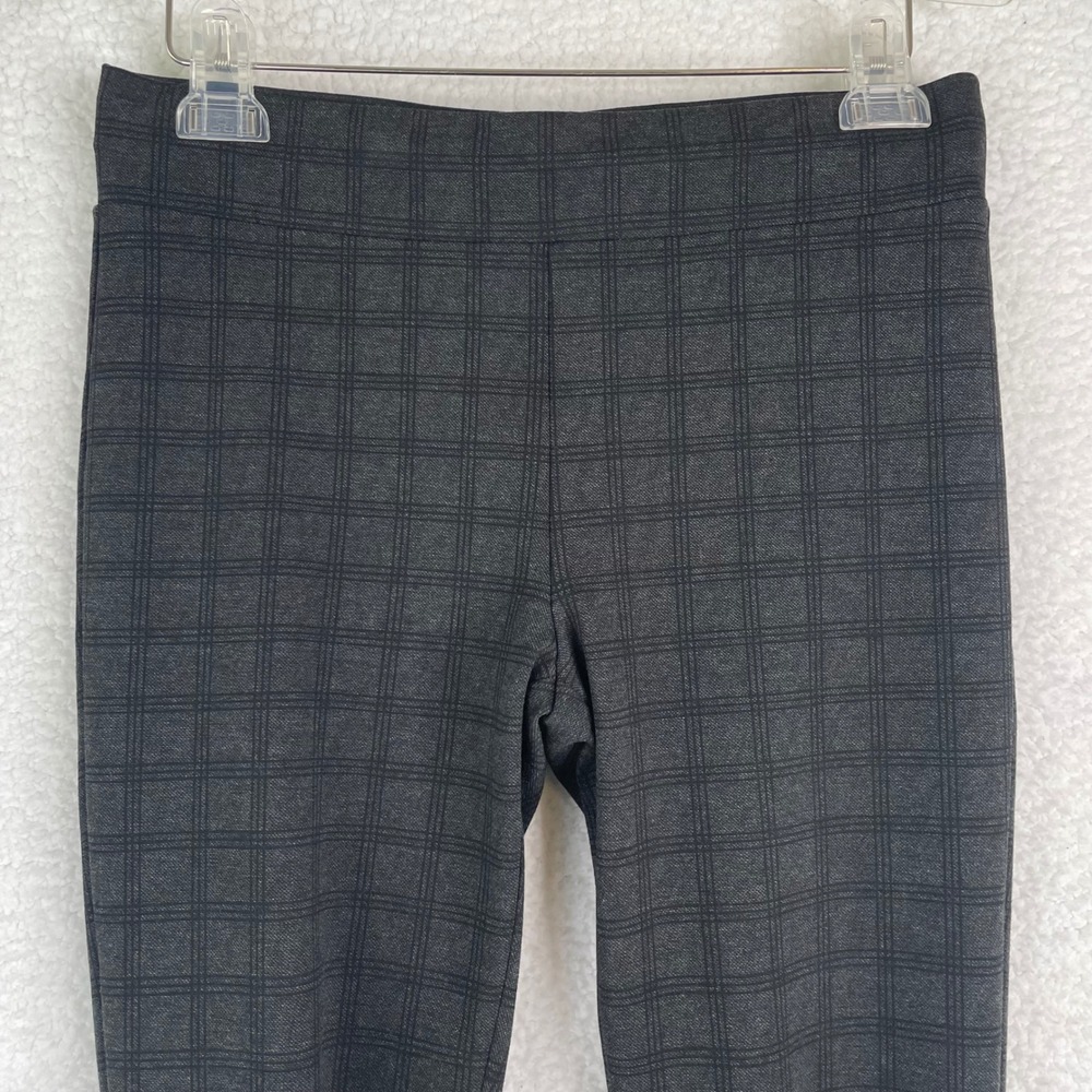 Loft Womens Grey Plaid Pull On Leggings Skinny Career Pants Size M Ankle